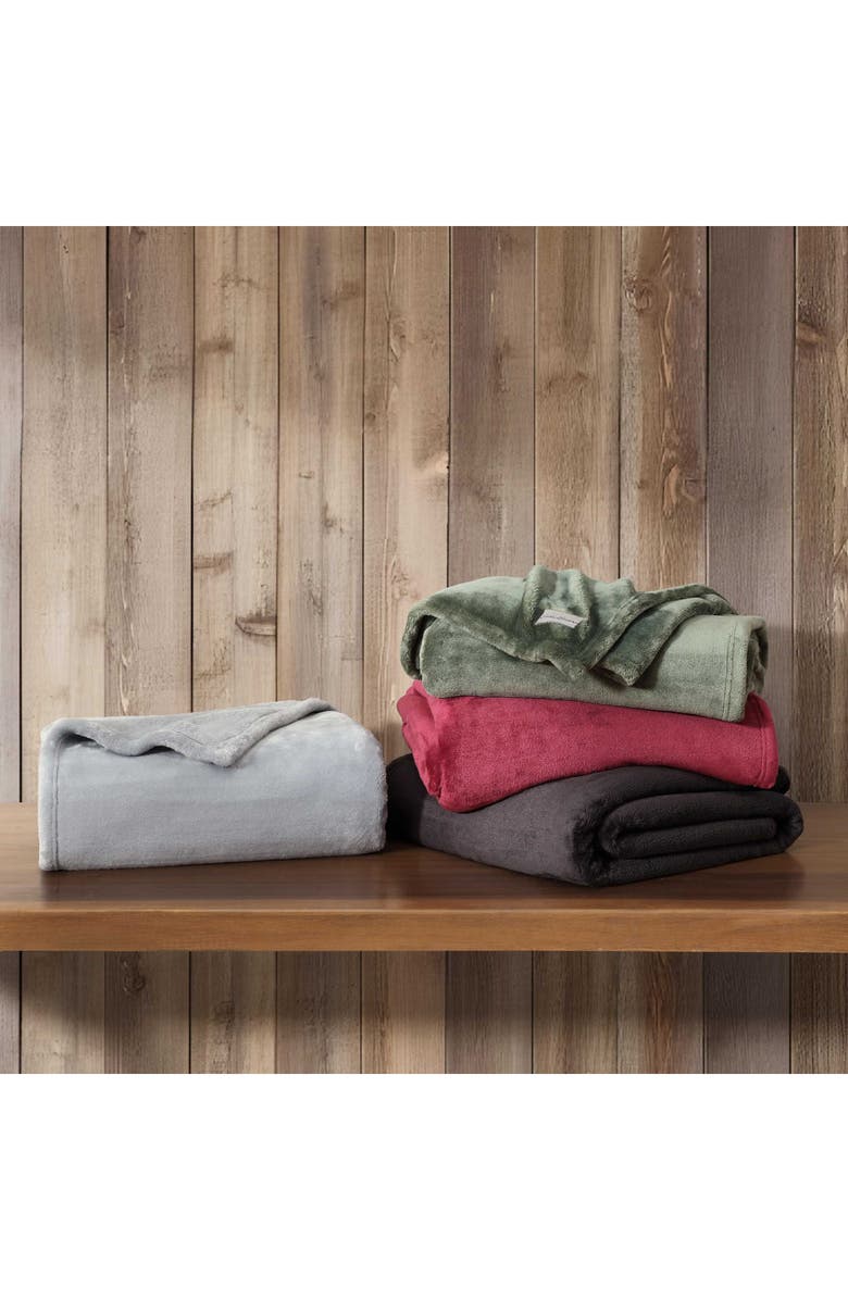 Eddie Bauer Ultra Luxe Fleece Throw Blanket, Alternate, color, Black