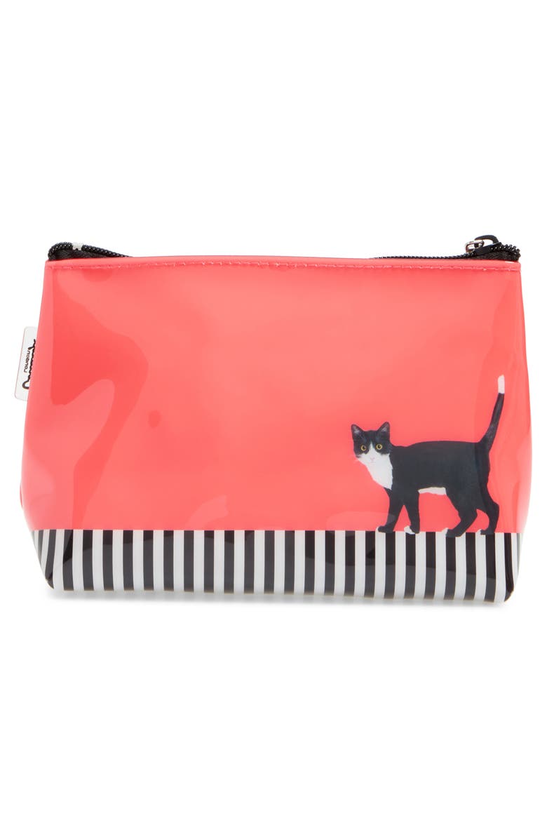 Catseye London Cat On Stripe Cosmetics Case, Alternate, color, 