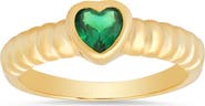 Queen Jewels Sterling Silver Bezel Set Heart Ring