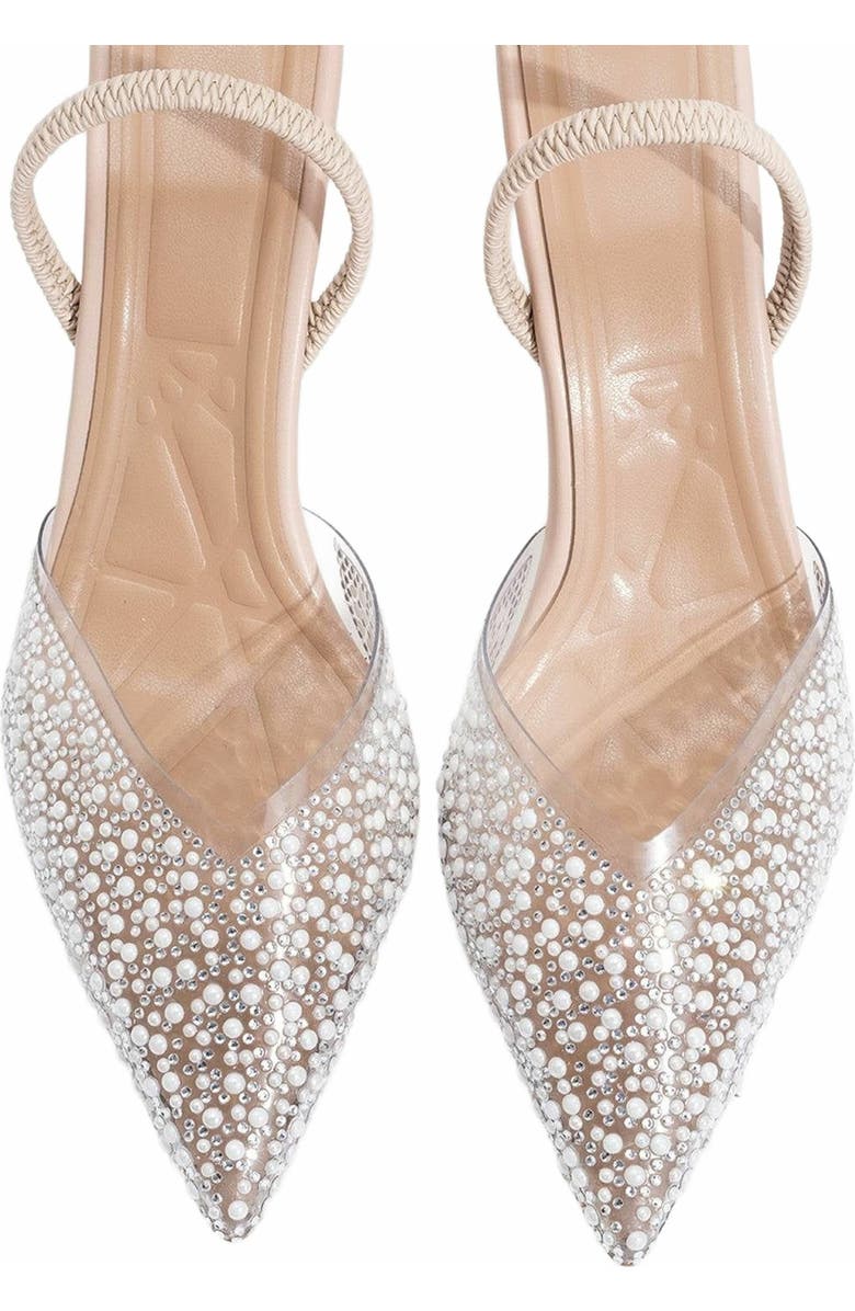 Forever & Always Shoes Whena Embellished Slingback Kitten Heel Pumps, Alternate, color,