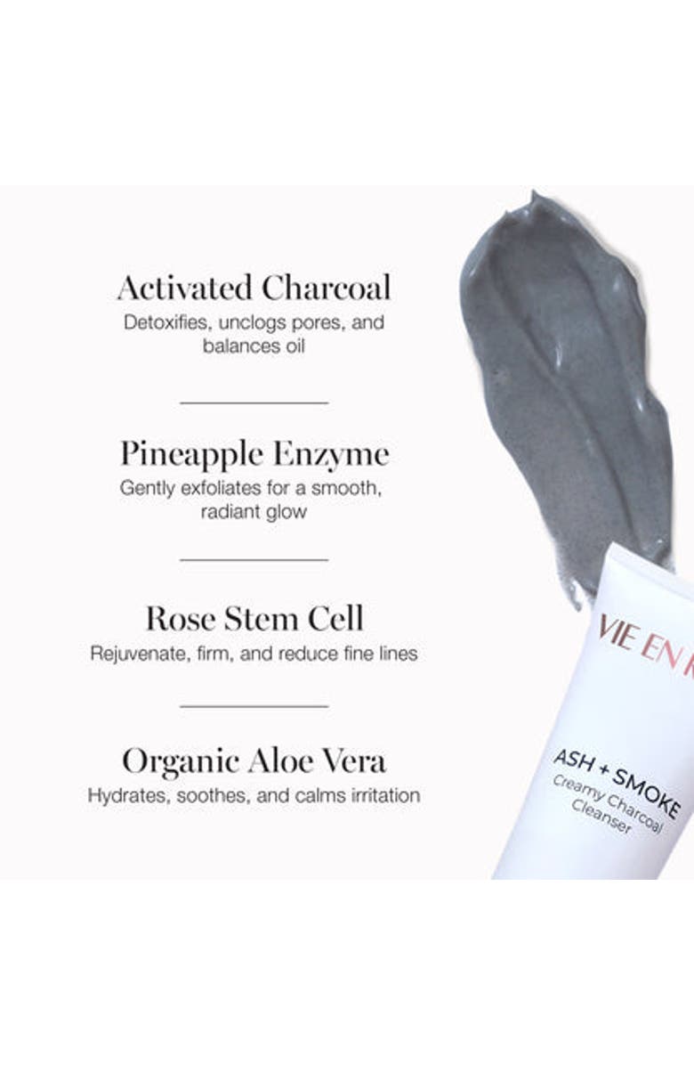 Vie en Rose Ash + Smoke Creamy Charcoal Cleanser, Alternate, color, Grey