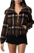 BLANKNYC Plaid Crop Sweater Jacket