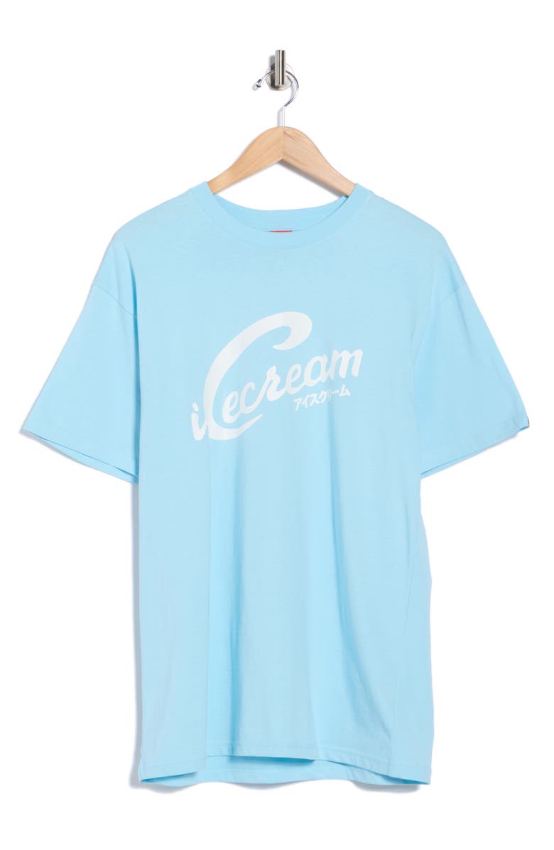 ICECREAM Script Logo Graphic T-Shirt, Main, color, Crystal Blue