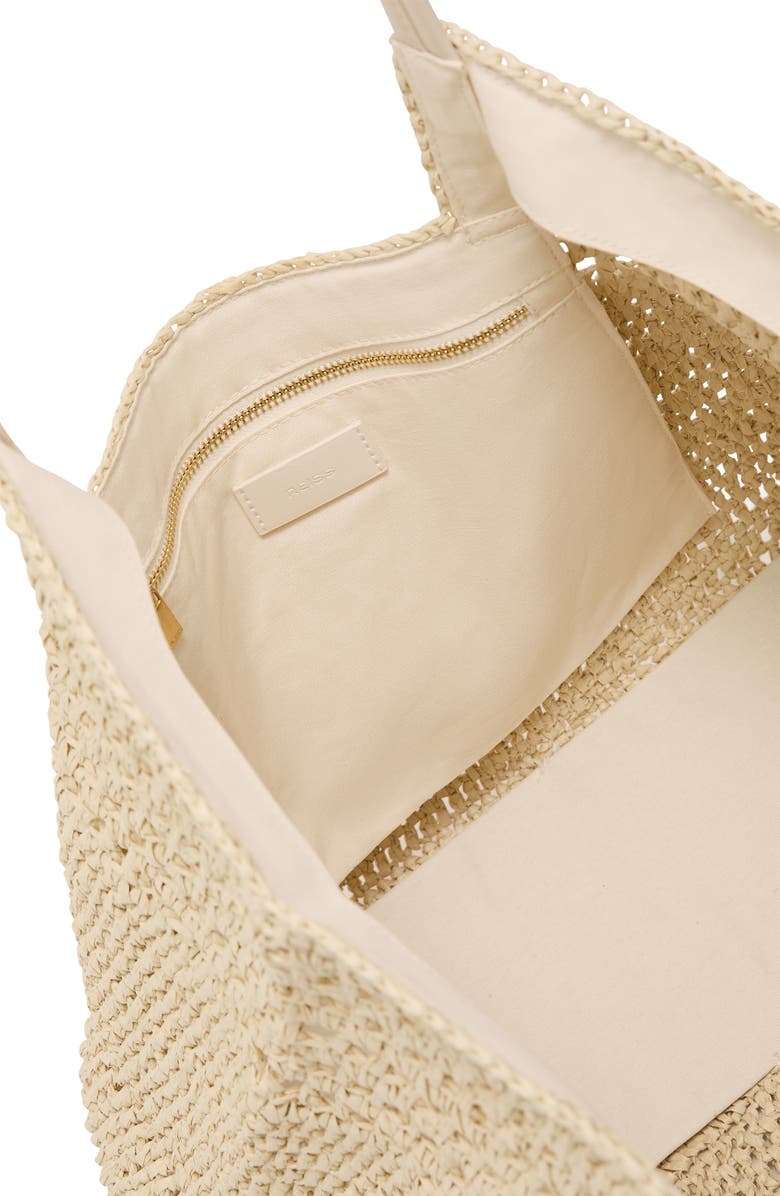 Reiss Evelyn Raffia-Effect Tote, Alternate, color, Natural