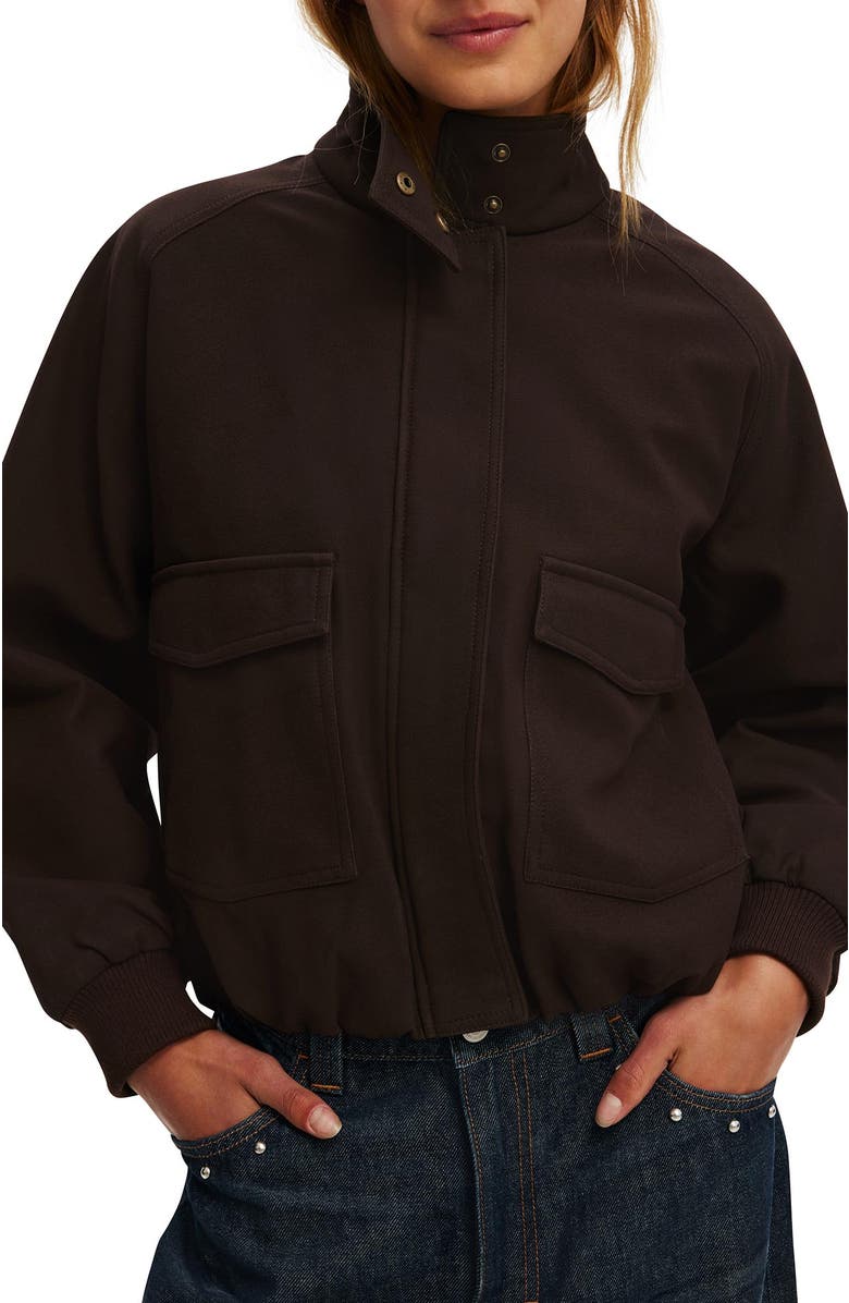 Cotton On Women's Clover Funnel Neck Bomber, Alternate, color, American Oak