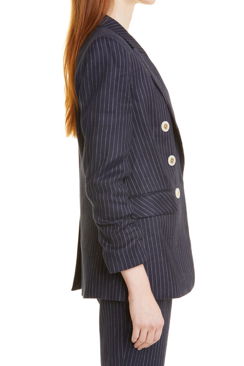 Beacon Pickstitch Stripe Linen Blend Dickey Jacket, Alternate, color, NAVY/ WHITE