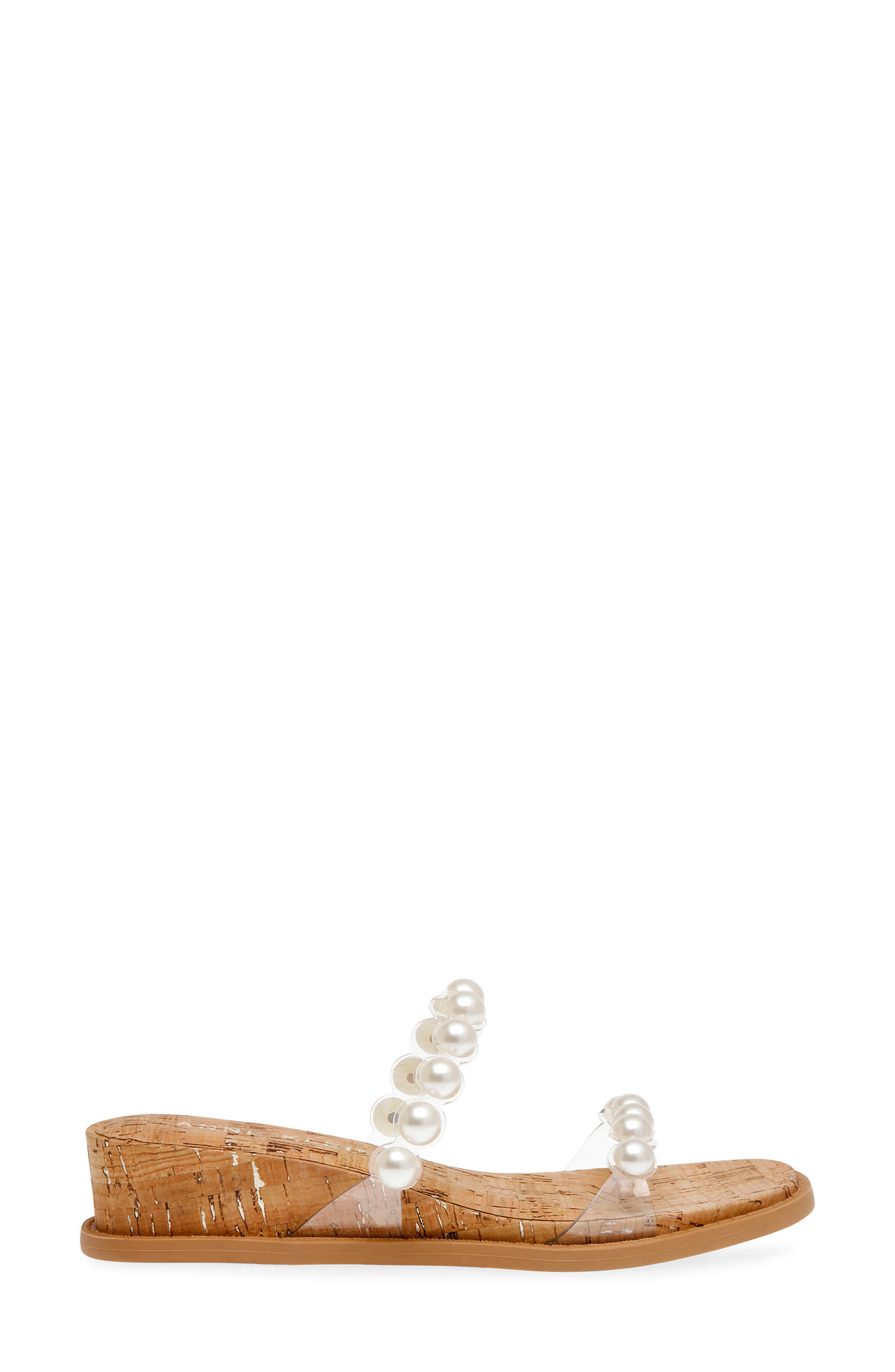 Anne Klein Bee Imitation Pearl Slide Sandal, Alternate, color, 