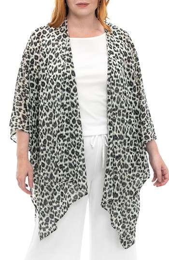 NINA LEONARD NINA LEONARD SEMI SHEER OPEN FRONT TOPPER 