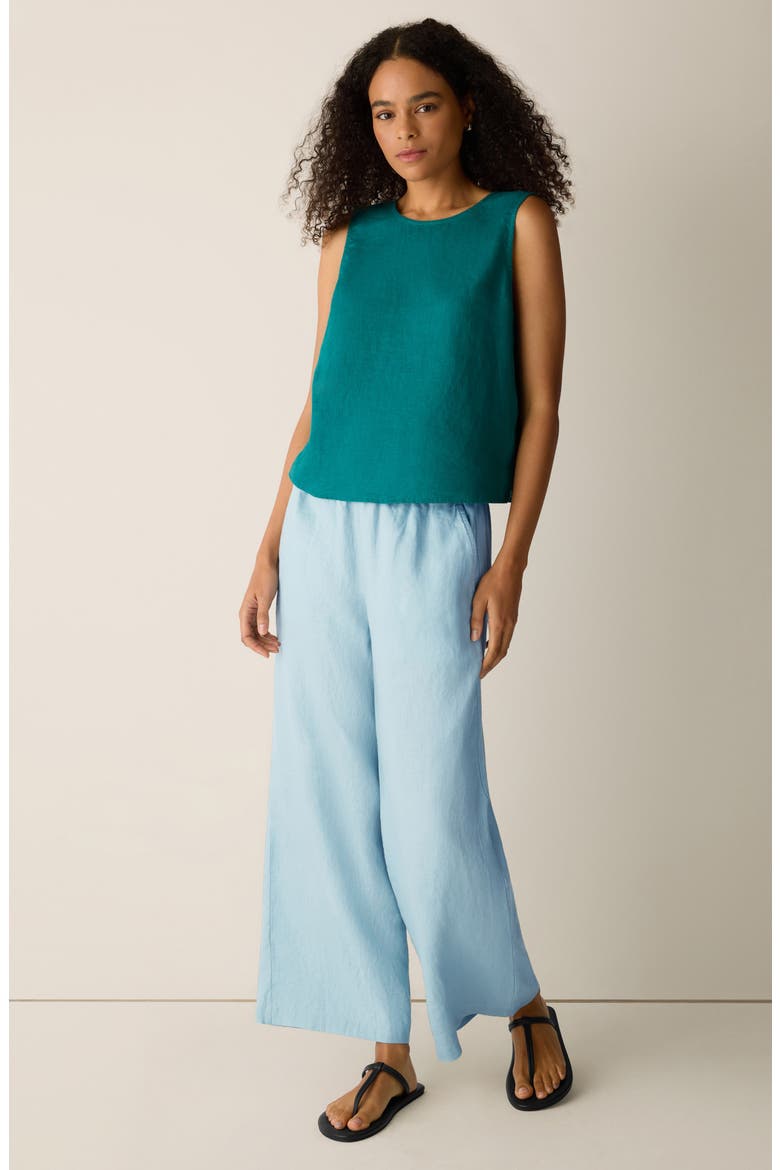 Organic Linen Shell, Alternate, color, TEAL