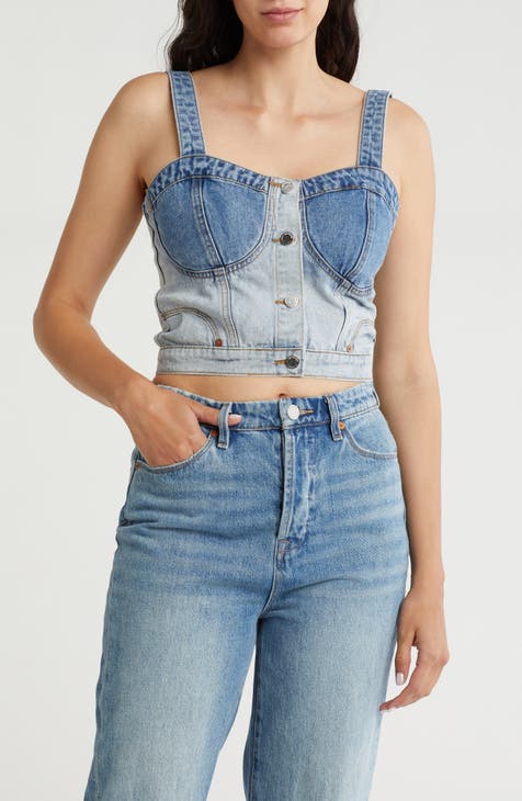 Call Back Denim Bustier Top