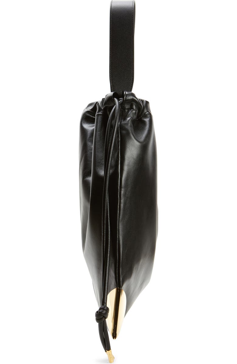 Sacai Corner Metal Leather Drawstring Bag, Alternate, color,