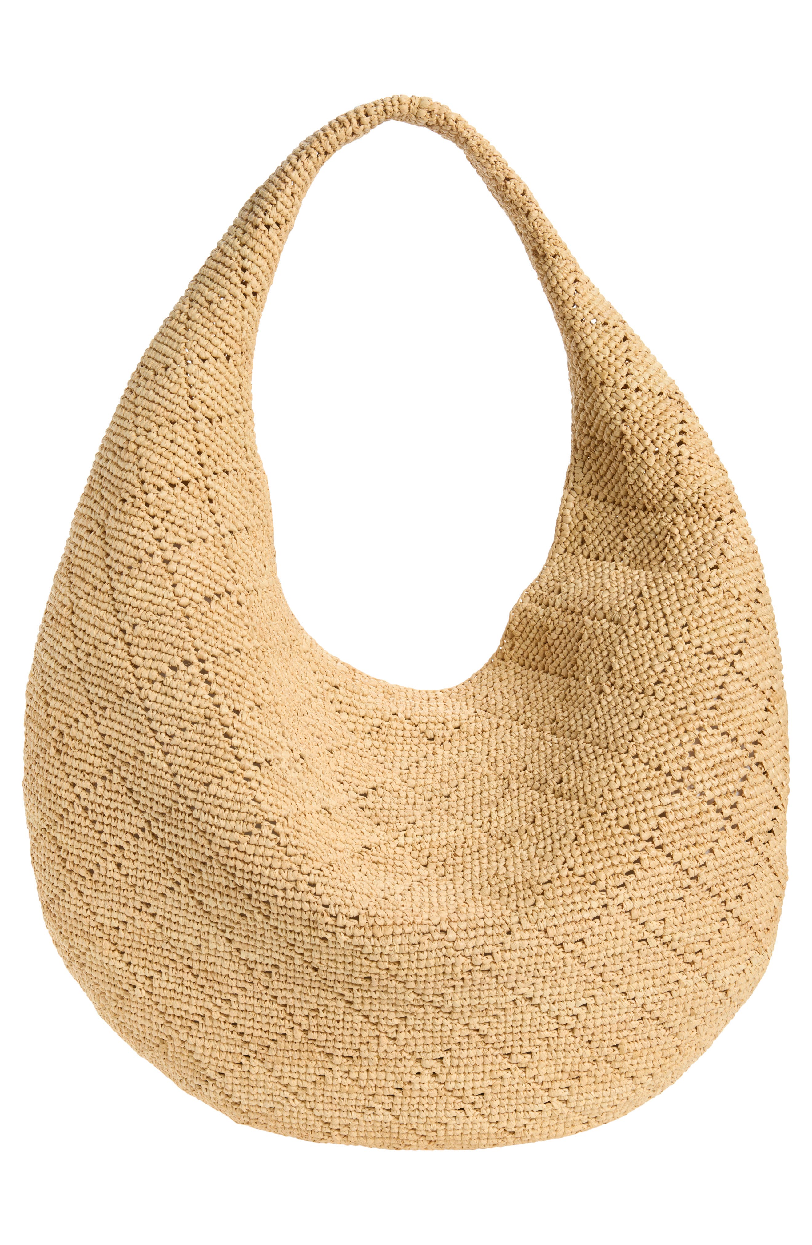 Icare Raffia Hobo Bag, Alternate, color, NATUREL/ BRICK