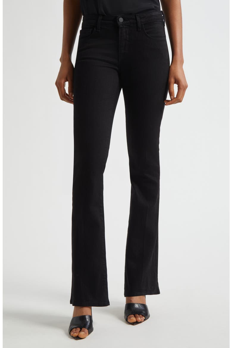 Cara Low Rise Bootcut Jeans, Main, color, NOIR