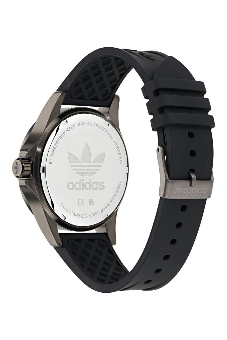 Expression One Silicone Strap Watch, 44mm, Alternate, color, BLACK