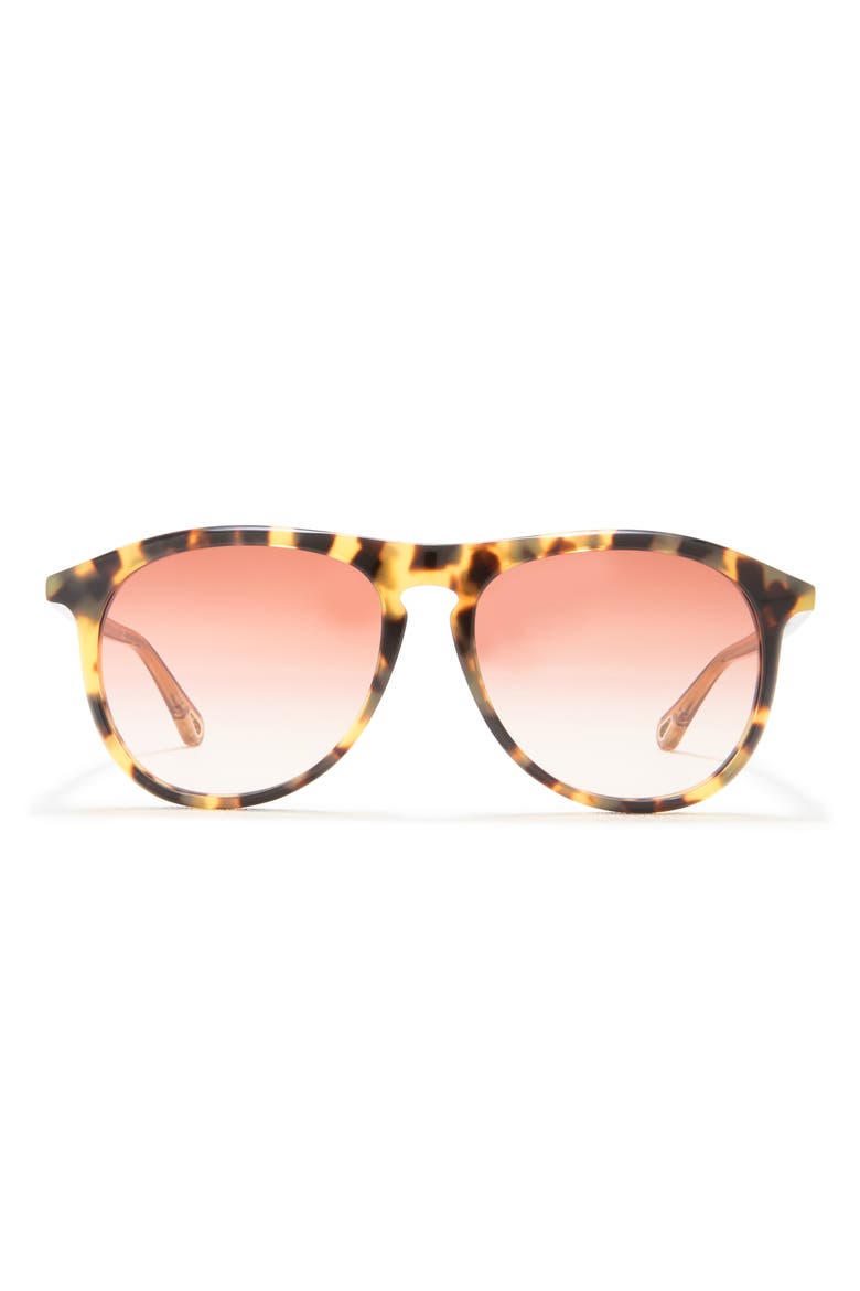 56mm Aviator Sunglasses, Main, color, HAVANA BROWN ORANGE