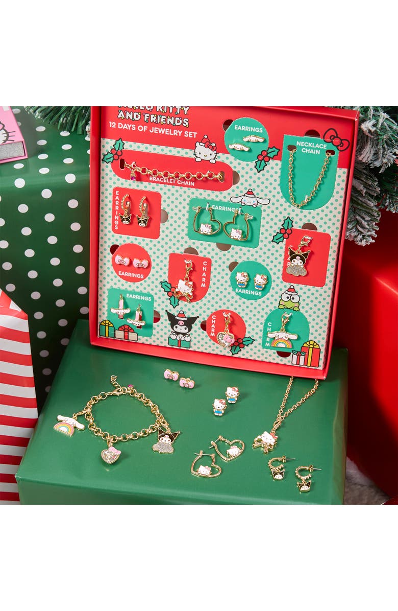 Hello Kitty Advent Calendar 12-Piece Jewelry Set with Earrings, Charms, and Bracelets, Alternate, color, Multicolor