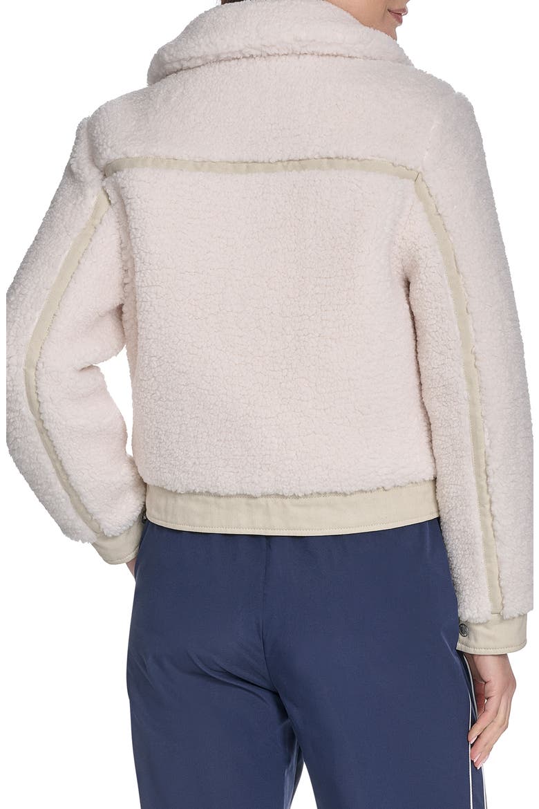 Fleece & Denim Bomber Jacket, Alternate, color, CREAM