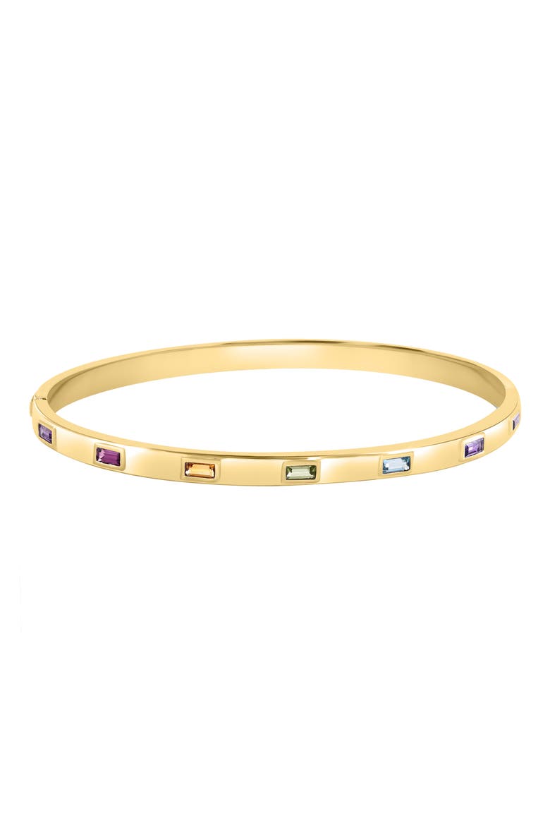 Semiprecious Stone Bangle Bracelet, Main, color, GOLD