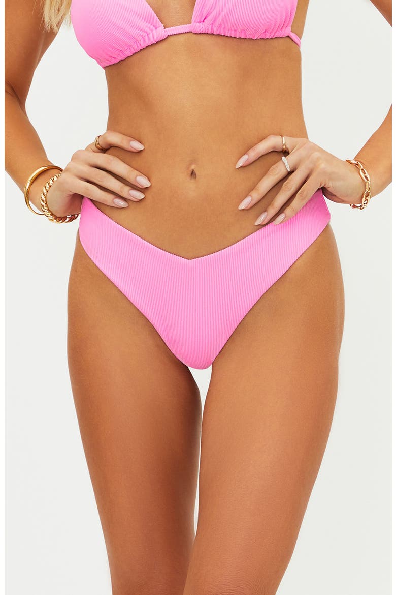 Vanessa High Cut Bikini Bottoms, Main, color, PRISM PINK