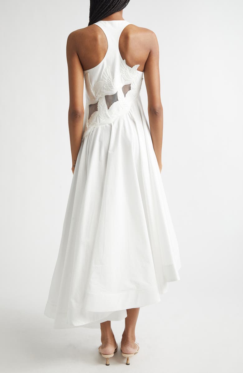 Zimmermann Luna Appliqué Midi Dress, Alternate, color, Ivory