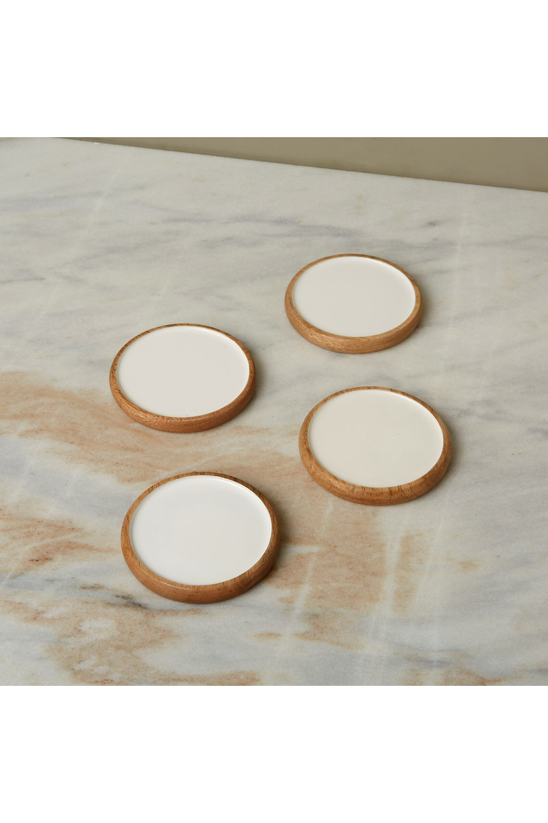 Madras Curva Round Coasters - Set of 4, Alternate, color, Natural