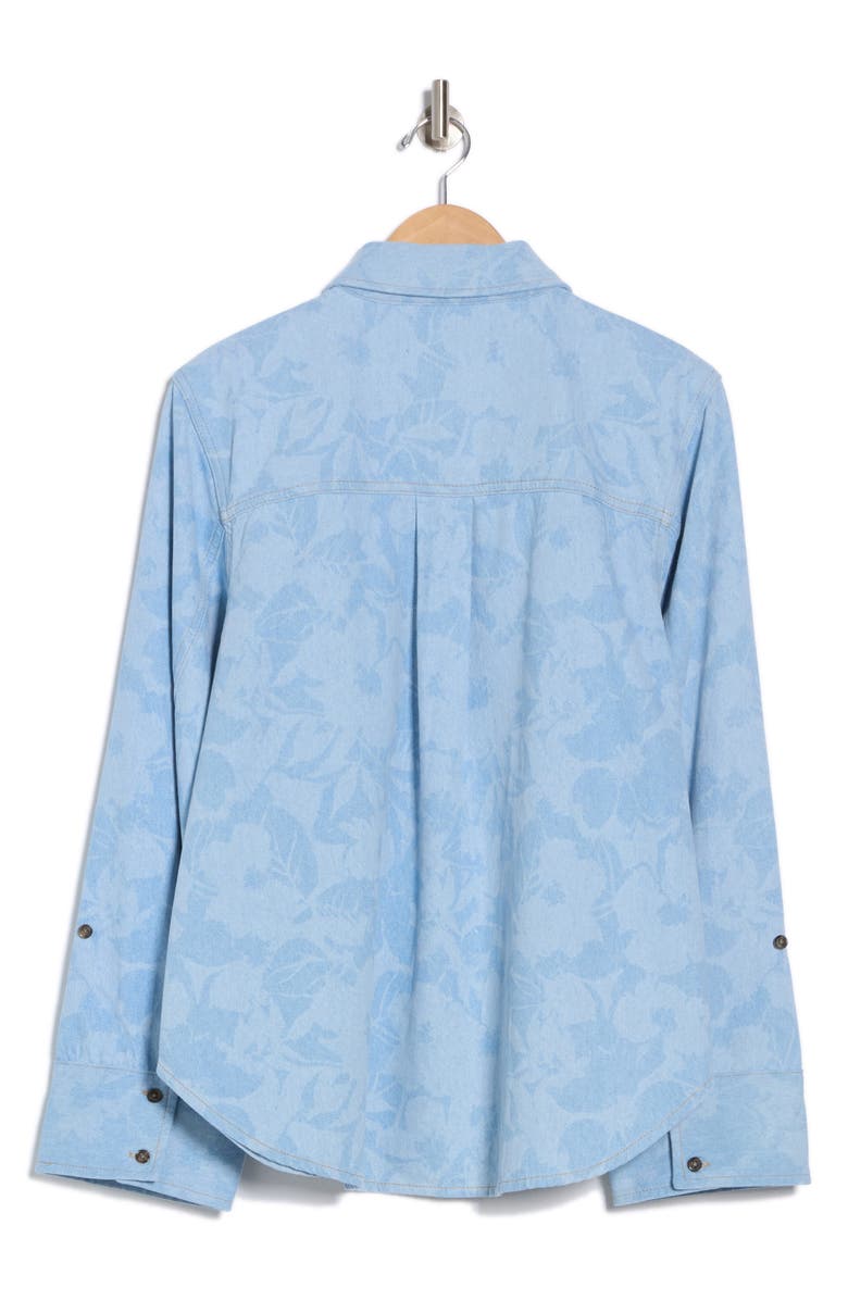 Derek Lam 10 Crosby Wesley Floral Denim Western Button-Up Shirt, Alternate, color, 