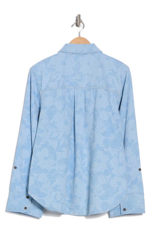 Derek Lam 10 Crosby Wesley Floral Denim Western Button-up Shirt In Laser Floral