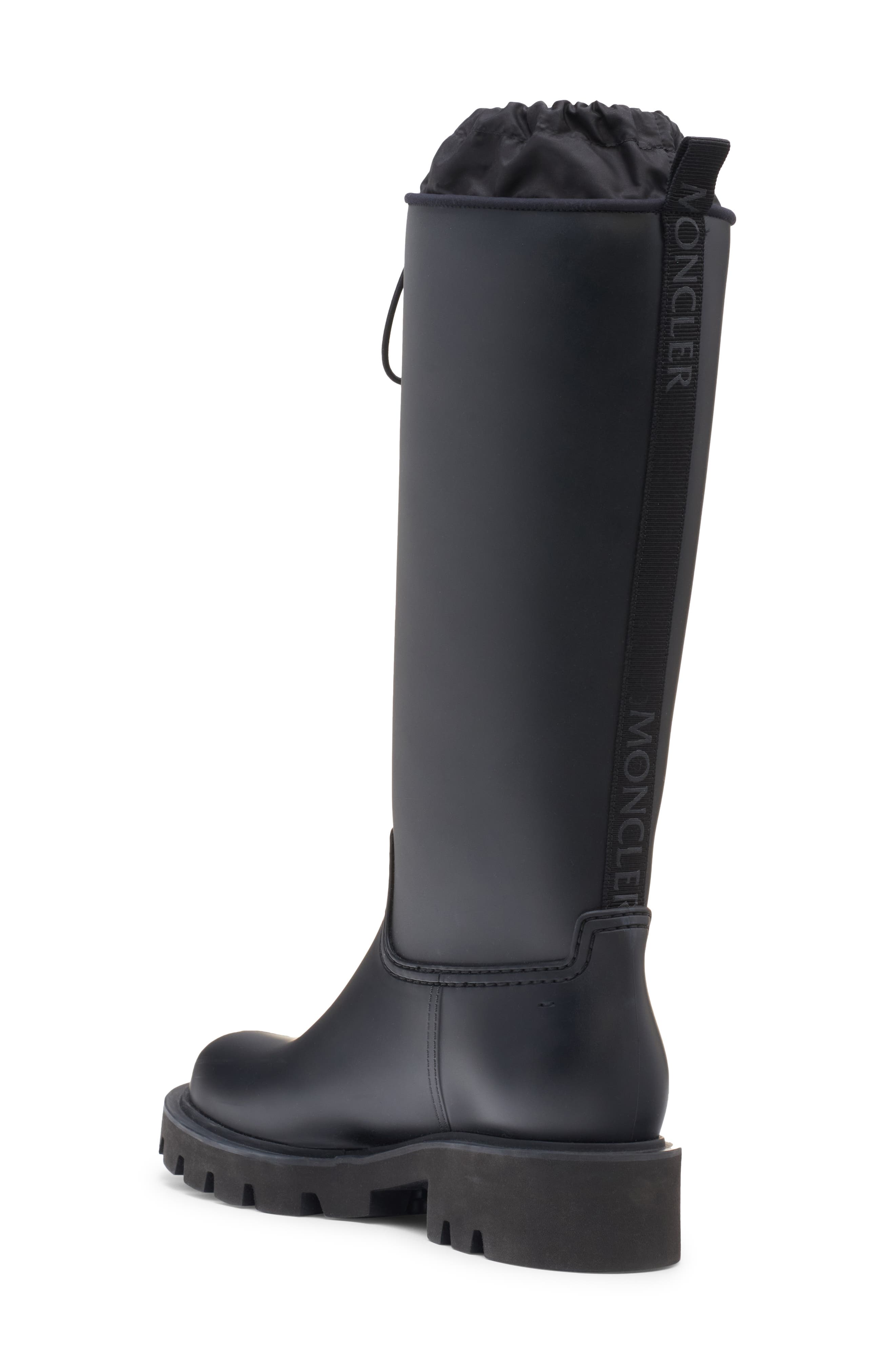 Moncler Kickstream Waterproof Rain Boot, Alternate, color, Black