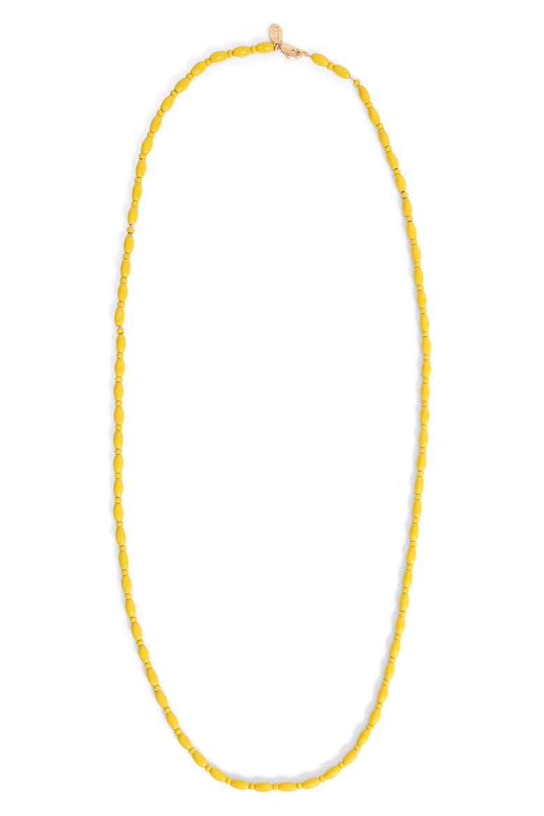 Enamel Barrel Chain Necklace, Alternate, color, YELLOW