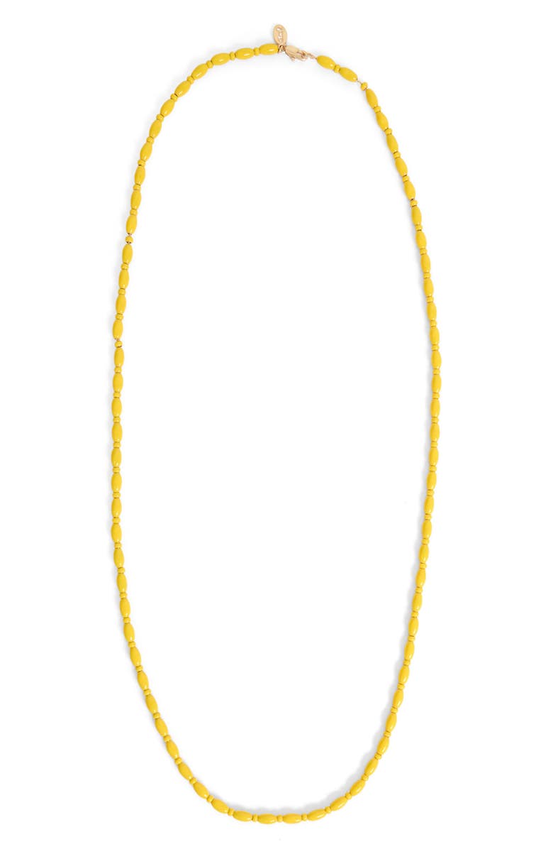 Clare V. Enamel Barrel Chain Necklace, Alternate, color, Yellow