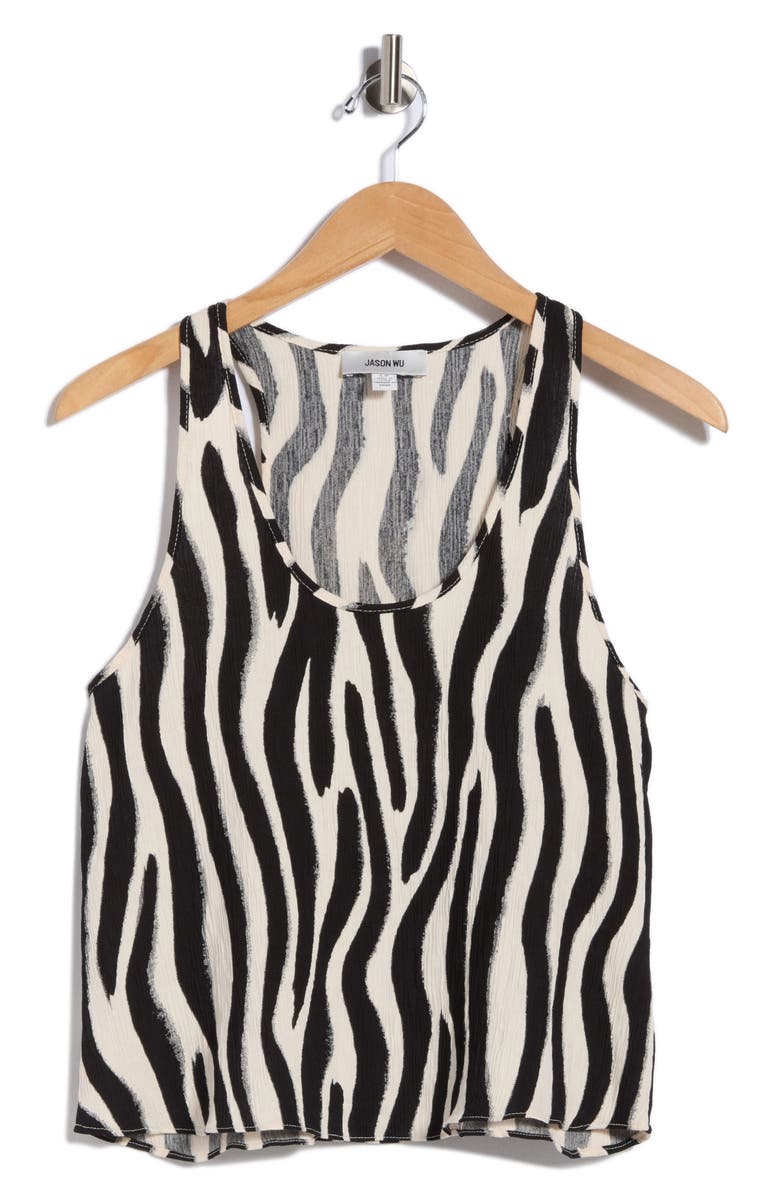 JASON WU Printed Scoop Tank, Main, color, Zebra Print