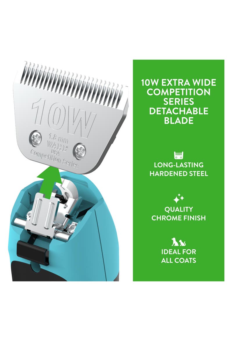 10W Extra Wide Detachable Pet Grooming Blade, Alternate, color, Chrome