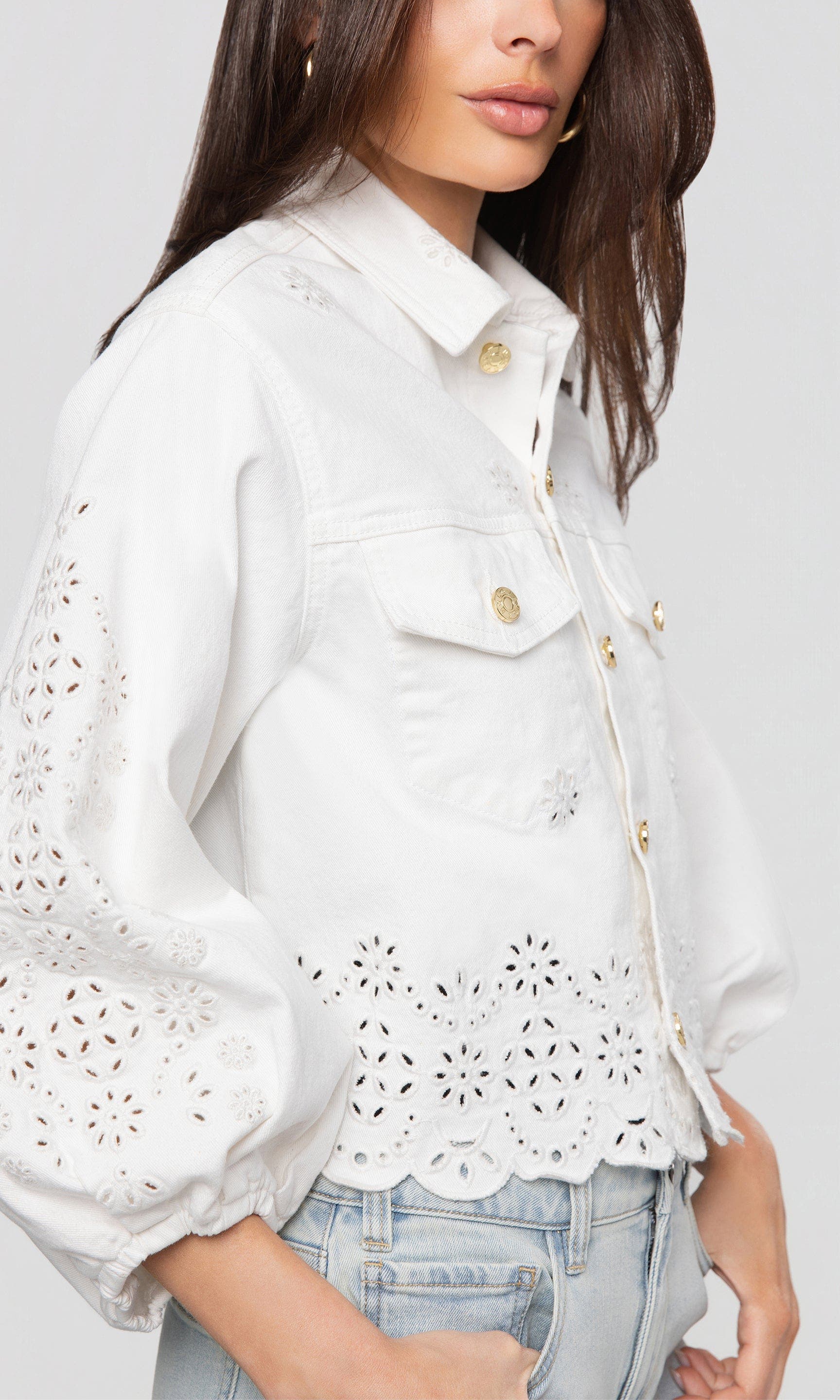 Generation Love Lumere Embroidered Denim Jacket (Women) | Nordstrom