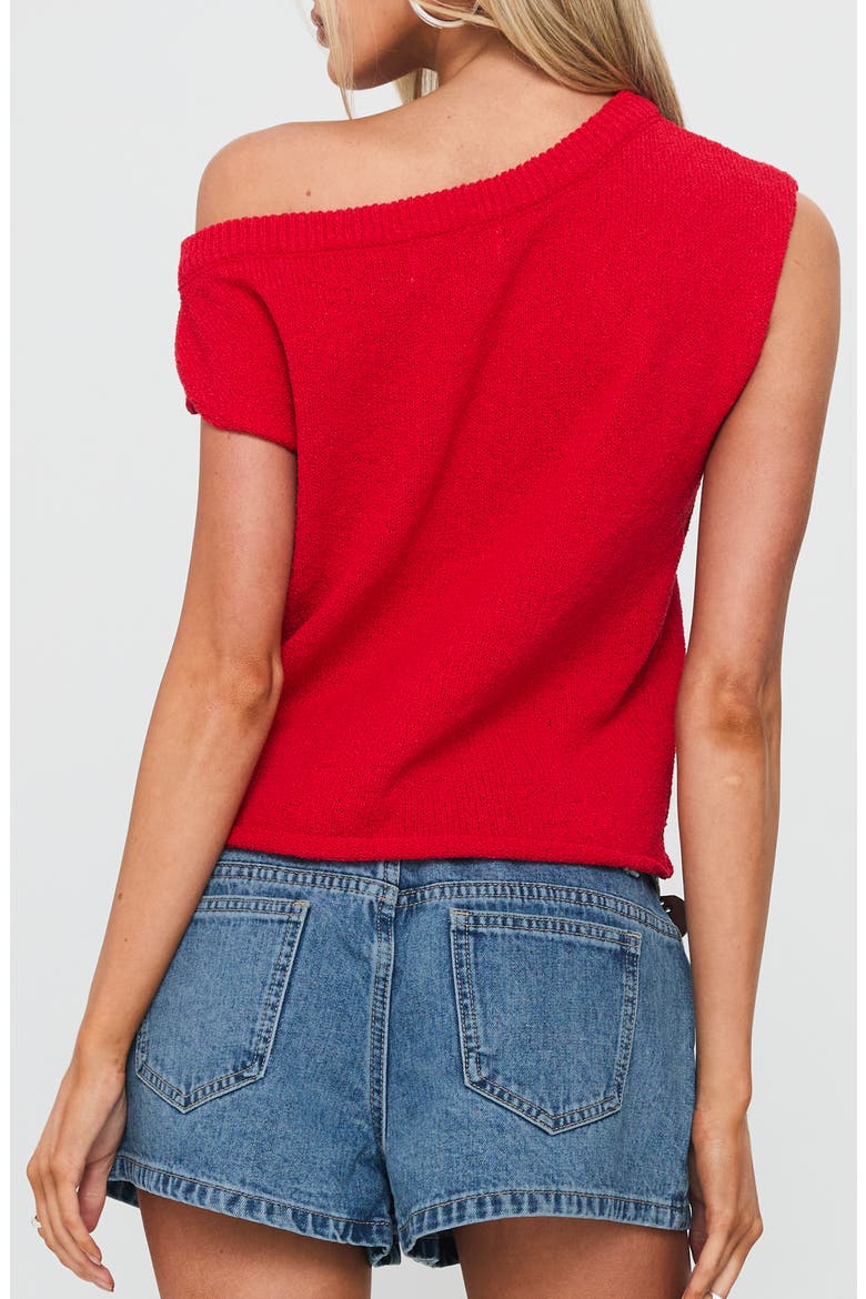 Ashfield One-Shoulder Sweater, Alternate, color, RED