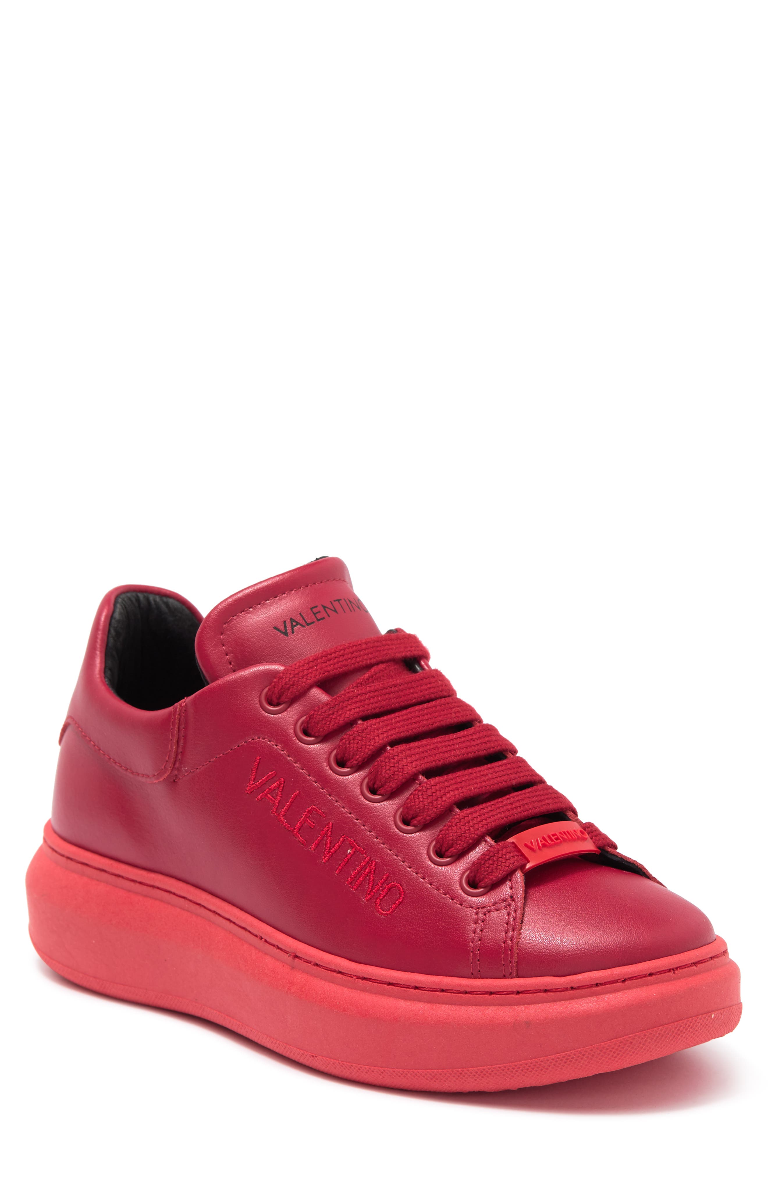 Fresia Leather Fashion Sneaker, Main, color, RED