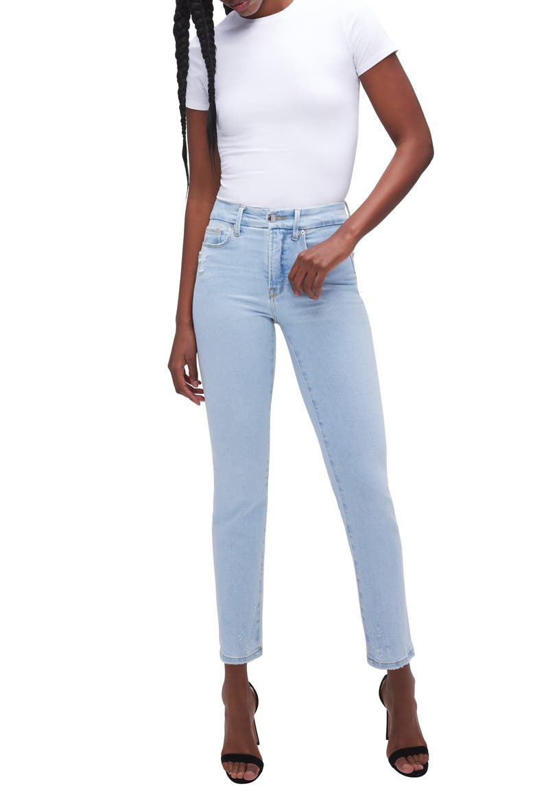 Good Classic High Waist Ankle Skinny Jeans, Alternate, color, INDIGO410