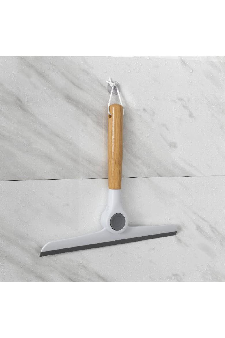 9.5 Inch Multi-Use Folding Squeegee, Alternate, color, Bamboo/White