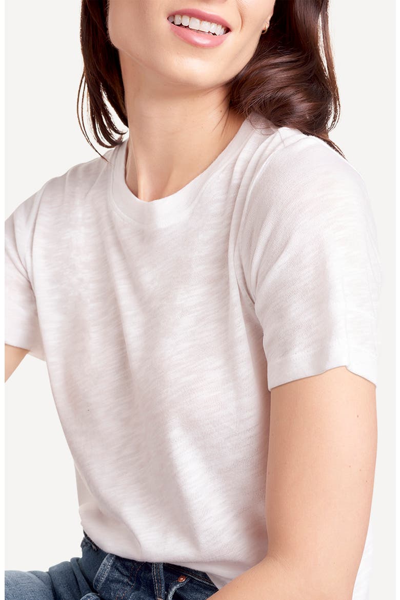 Zoe Slub Crewneck Tee, Alternate, color, OFF WHITE