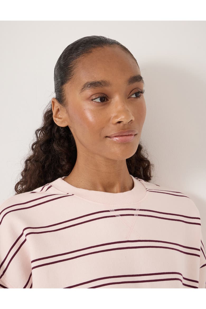 Luca Stripe Heavyweight Sweatshirt, Alternate, color, Pale Pink/Burgundy Stripe