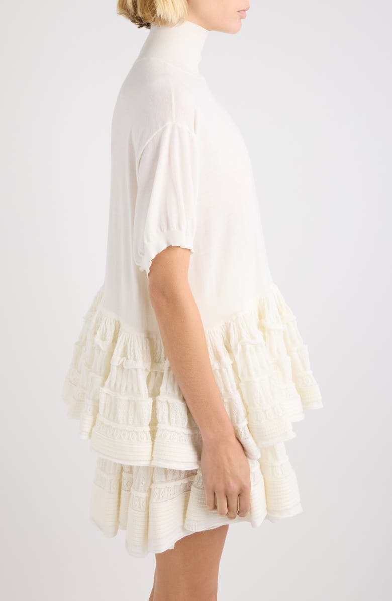 Alaïa Wool Blend Crinoline Sweater, Alternate, color, Blanc