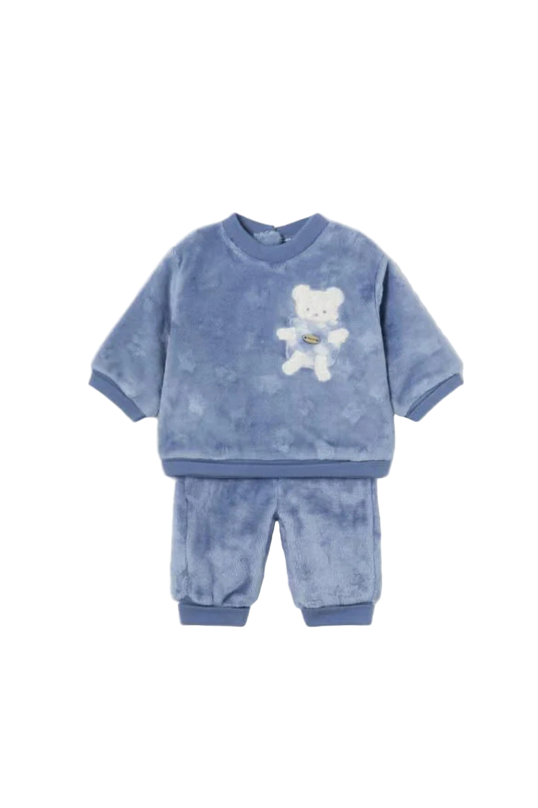 Faux Fur Sweater and Pants Set, Main, color, Blue