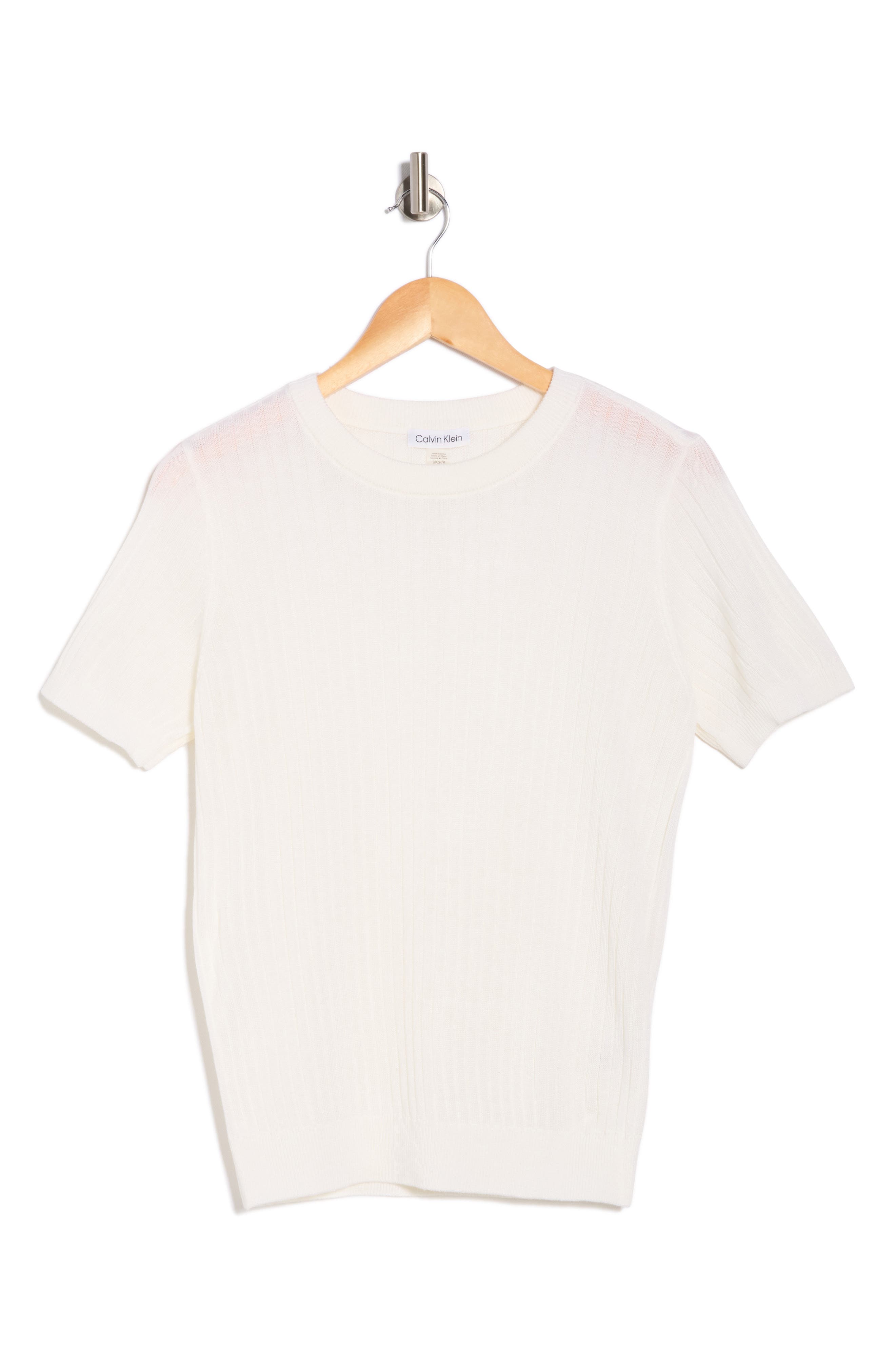 CALVIN KLEIN CALVIN KLEIN RIB SHORT SLEEVE SWEATER