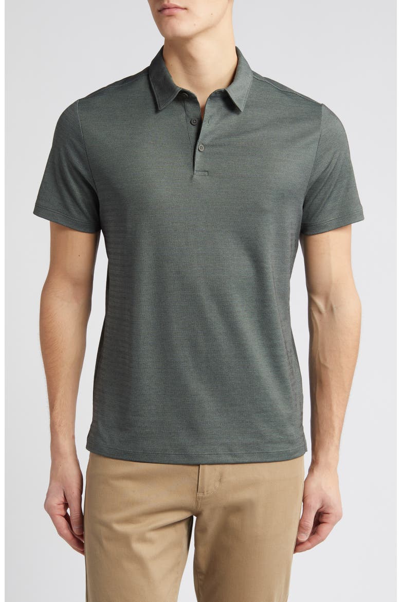 Kurt Textured Polo, Main, color, DARK GREEN