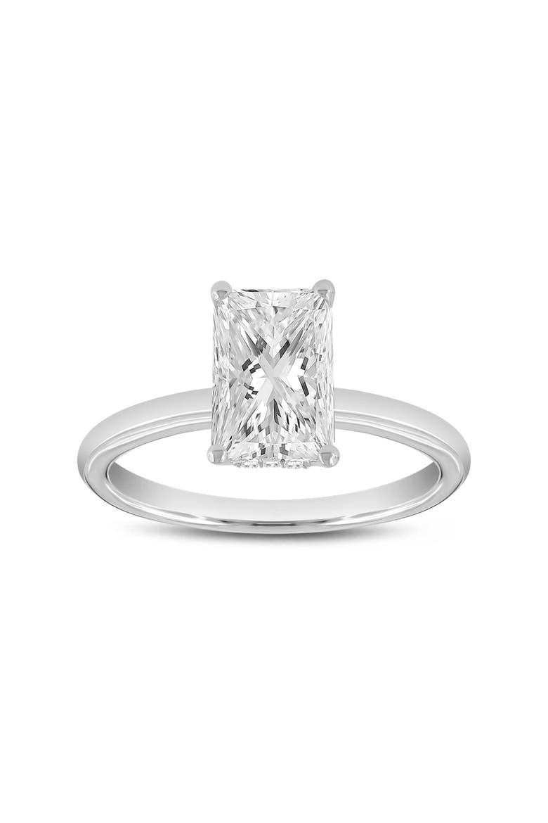 Eman 14K White Gold Radiant Cut Lab Grown Diamond Hidden Halo Engagement Ring - 2.05 Ct, Main, color, 14K White Gold