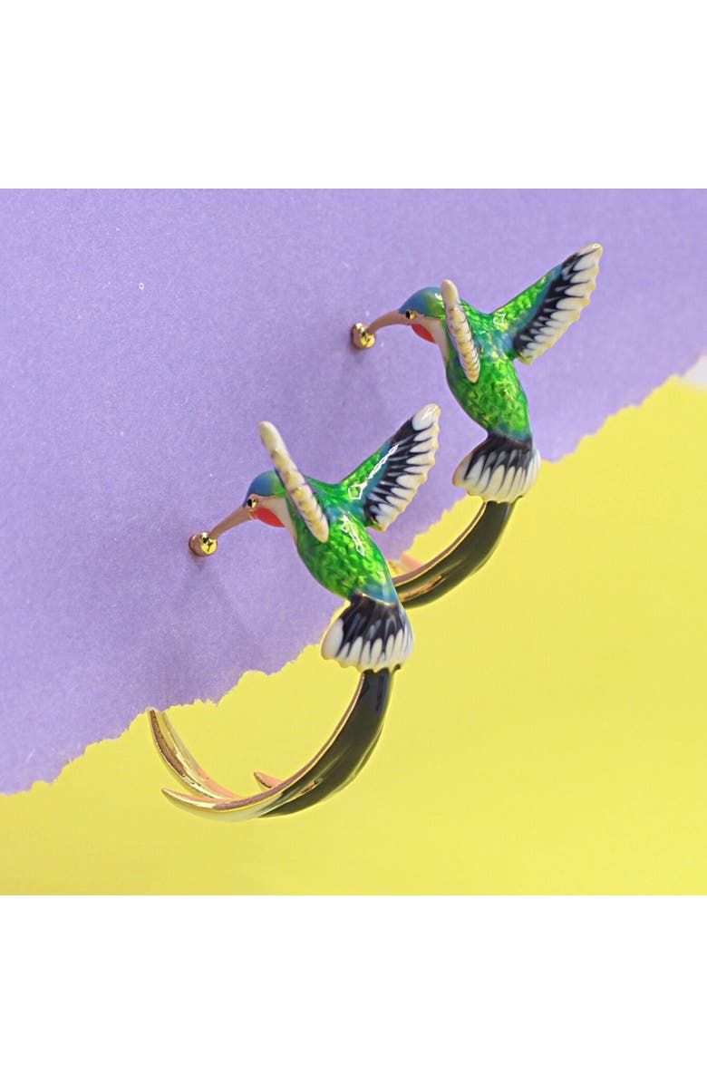 Bill Skinner Studio Hummingbird Hoops, Alternate, color, Hummingbird