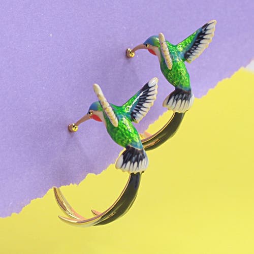 Bill Skinner Studio Hummingbird Hoops In Multi