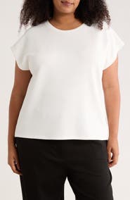 T Tahari Cap Sleeve Scuba Knit T-Shirt