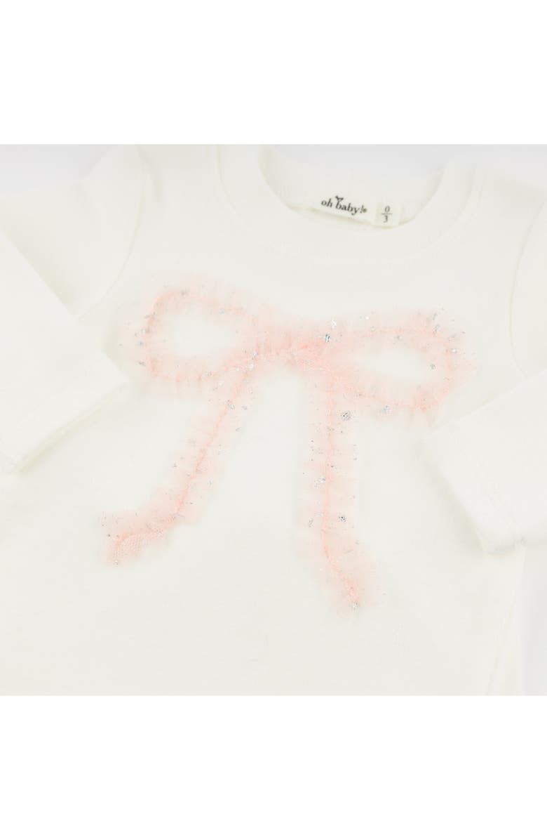 oh baby! Ruffle Bow Pink Silver-Fleck Tulle Two Piece Set, Alternate, color, Cream