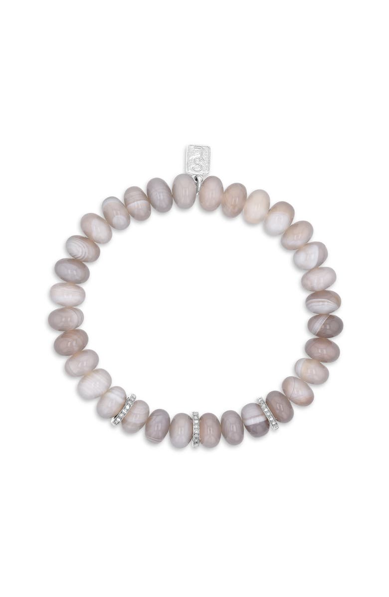 Sheryl Lowe Botswana Agate Bracelet with 3 Diamond Rondelles, Alternate, color, 