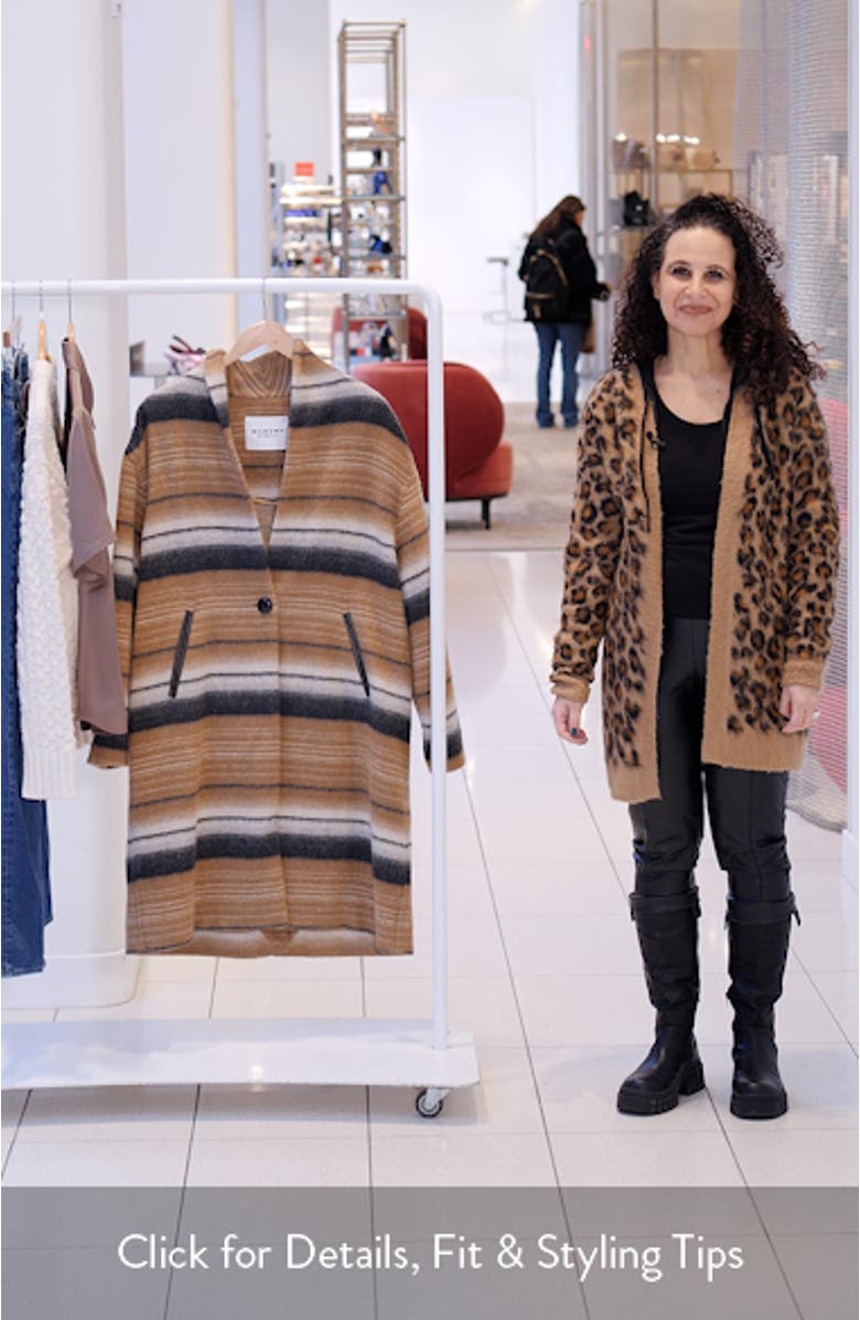 Daby Mixed Stripe Wool Blend Coat, sales video thumbnail